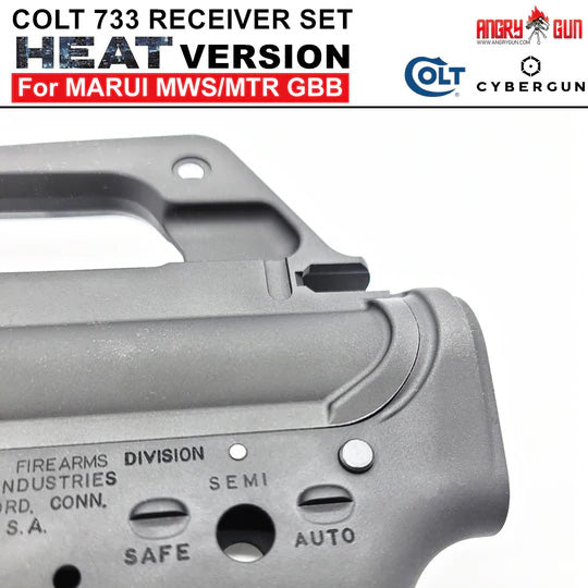 Angry Gun COLT M733 M16 A2 "HEAT MOVIE Version" CNC Upper & Lower Receiver for Marui TM MWS / MTR GBB ( Colt Licensed w/ Roll Marking Press )