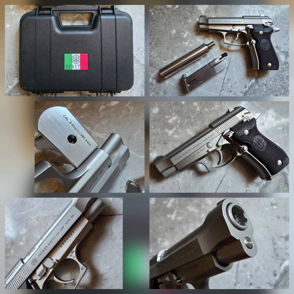 Sirius Custom Stainless Steel Beretta M84 GBB Pistol Airsoft with Aluminum Dummy Suppressor & Carrying Case ( Limited Edition ) < Pre-Order ETA Mar 2026 >