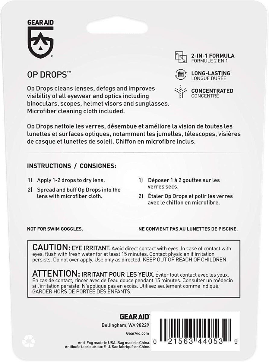 GEAR AID McNett Tactical OP Drops Optical Cleaning Kit ( Anti-Fog & Lens Cleaner )