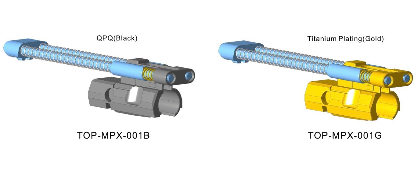 Top Shooter CNC Steel Bolt Carrier For APFG MPX GBB Series-Titanium Gold