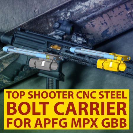 Top Shooter CNC Steel Bolt Carrier For APFG MPX GBB Series-Titanium Gold