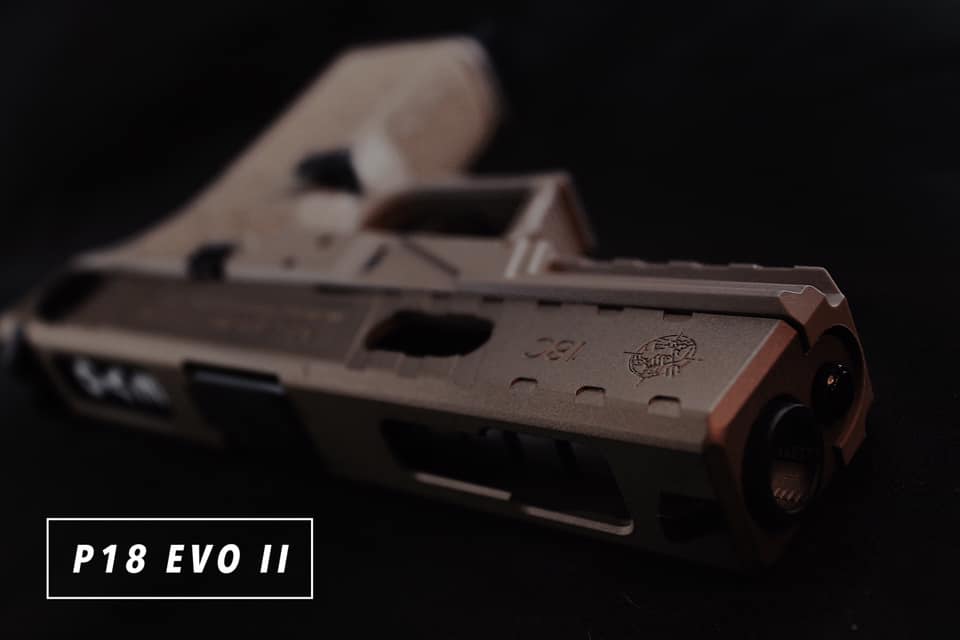 Poseidon P18 EVO 2 Airsoft GBB Pistol ( JDG Polymer80 Licensed P80 PF940V2 Airsoft Frame ) ( Cerakote Slide )-Grey-Black