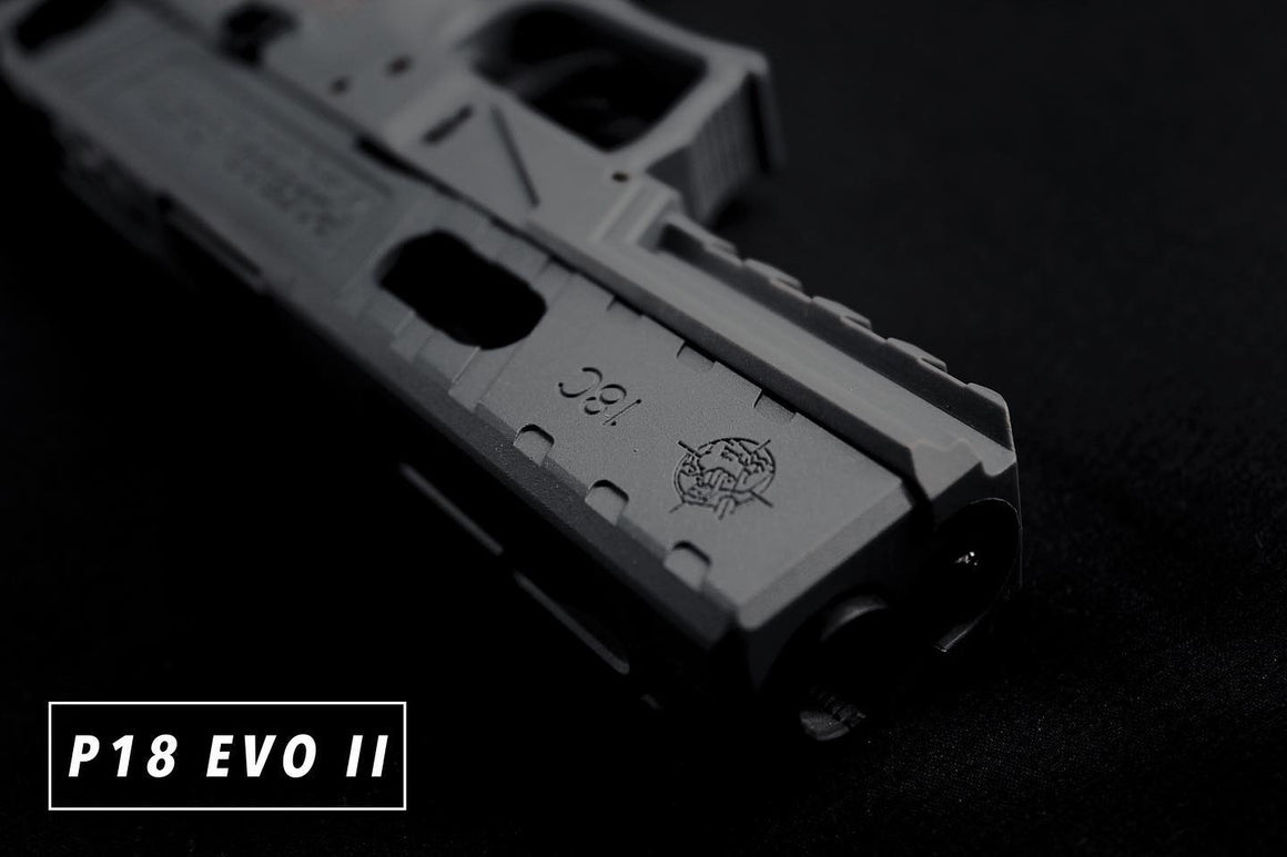 Poseidon P18 EVO 2 Airsoft GBB Pistol ( JDG Polymer80 Licensed P80 PF940V2 Airsoft Frame ) ( Cerakote Slide )-Grey-Black