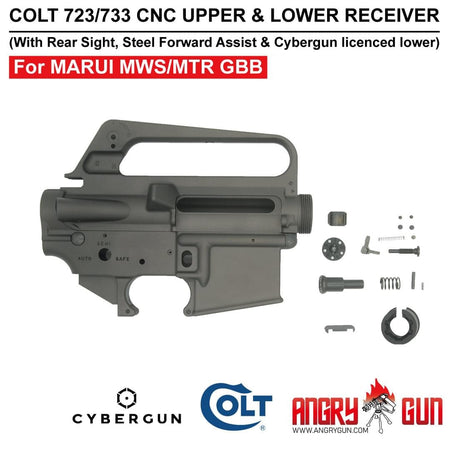 Angry Gun COLT 723 / 733 M16 A2 CNC Upper & Lower Receiver for Marui TM MWS / MTR GBB ( Colt Licensed w/ Roll Marking Press )