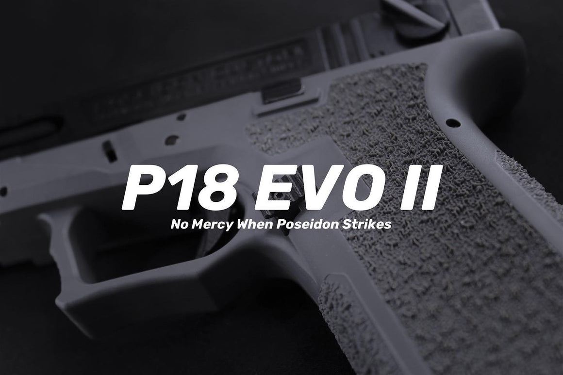 Poseidon P18 EVO 2 Airsoft GBB Pistol ( JDG Polymer80 Licensed P80 PF940V2 Airsoft Frame ) ( Cerakote Slide )-Grey-Black