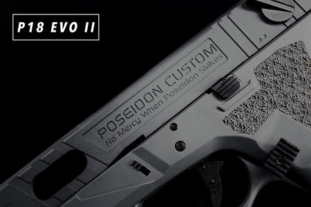 Poseidon P18 EVO 2 Airsoft GBB Pistol ( JDG Polymer80 Licensed P80 PF940V2 Airsoft Frame ) ( Cerakote Slide )-Grey-Black
