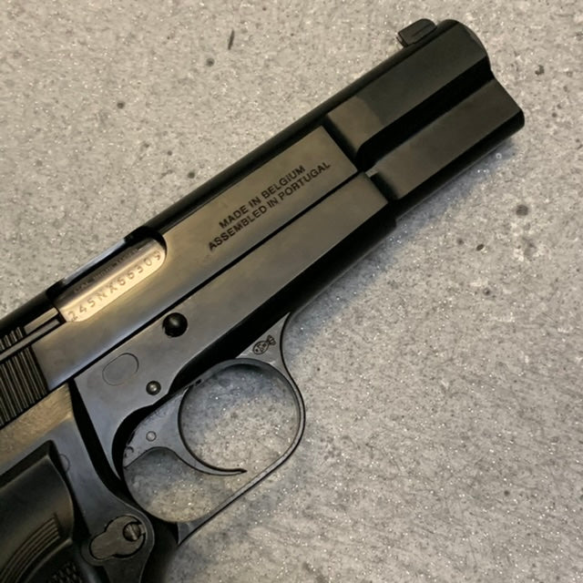 WE Browning Hi-Power MK3 GBB Pistol Airsoft ( Black ) ( Custom Marking )-No Marking ( Original Version )