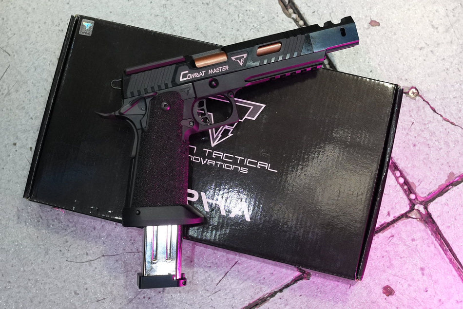 Army TTI Licensed JW3 Combat Master Alpha CNC Slide GBB Pistol Airsoft ( Steel Internal Parts Version )