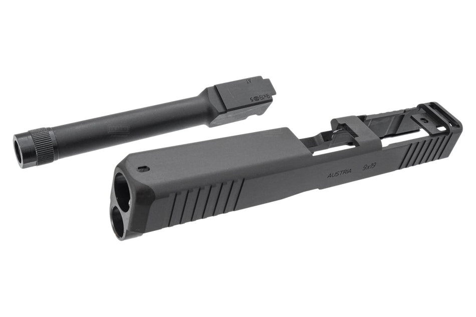 Bomber CNC Steel Model 17 MOS Slide w/ Threaded Barrel Kit For Umarex / VFC Glock 17 Gen5 GBB Series ( Black ) ( G17 Gen 5 )