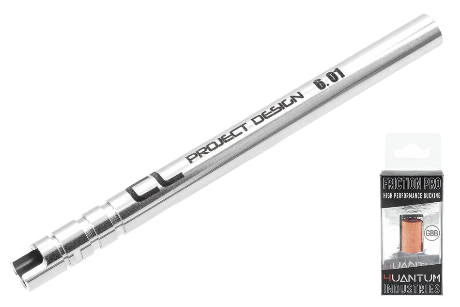 CL Project Steel 6.01 Inner Barrel with 4UANTUM Friction Pro-High Performance Hop Up GBB Rubber Bucking For ASG KJ Shadow 2 GBBP Series