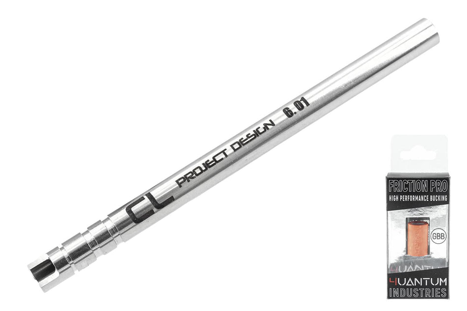 CL Project Steel 6.01 Inner Barrel with 4UANTUM Friction Pro-High Performance Hop Up GBB Rubber Bucking For ASG KJ TS 2 GBBP Series