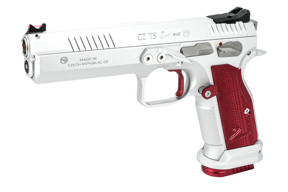 CL Project Custom ASG CZ TS 2 GBB Pistol Airsoft ( Limited Edition ) ( Silver & Red )