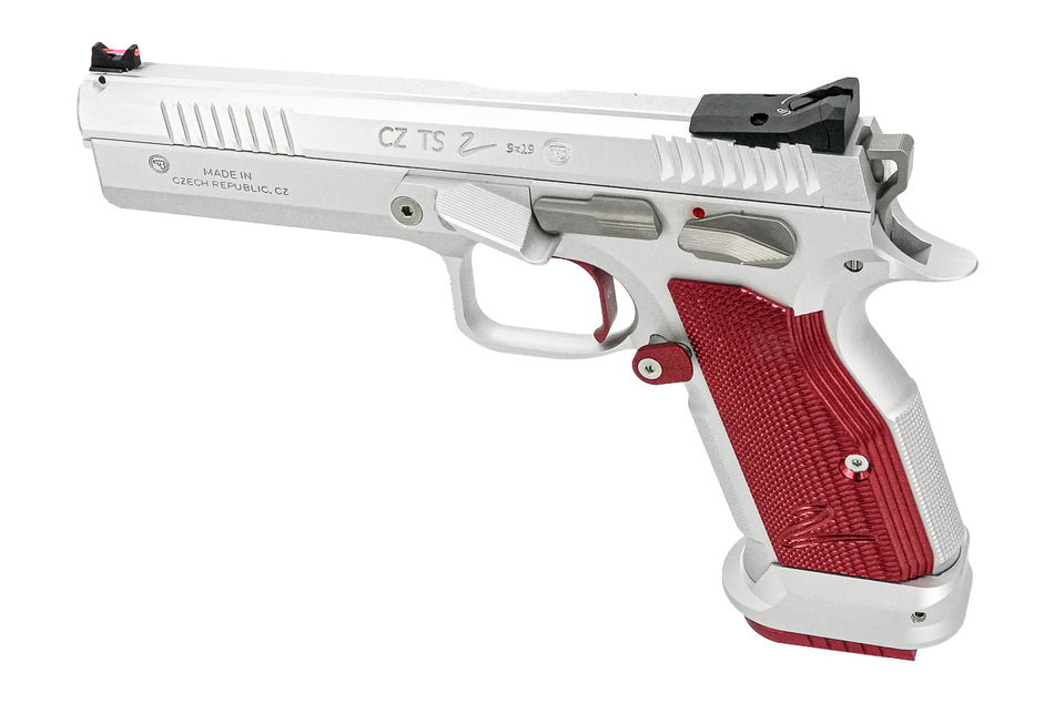 CL Project Custom ASG CZ TS 2 GBB Pistol Airsoft ( Limited Edition ) ( Silver & Red )