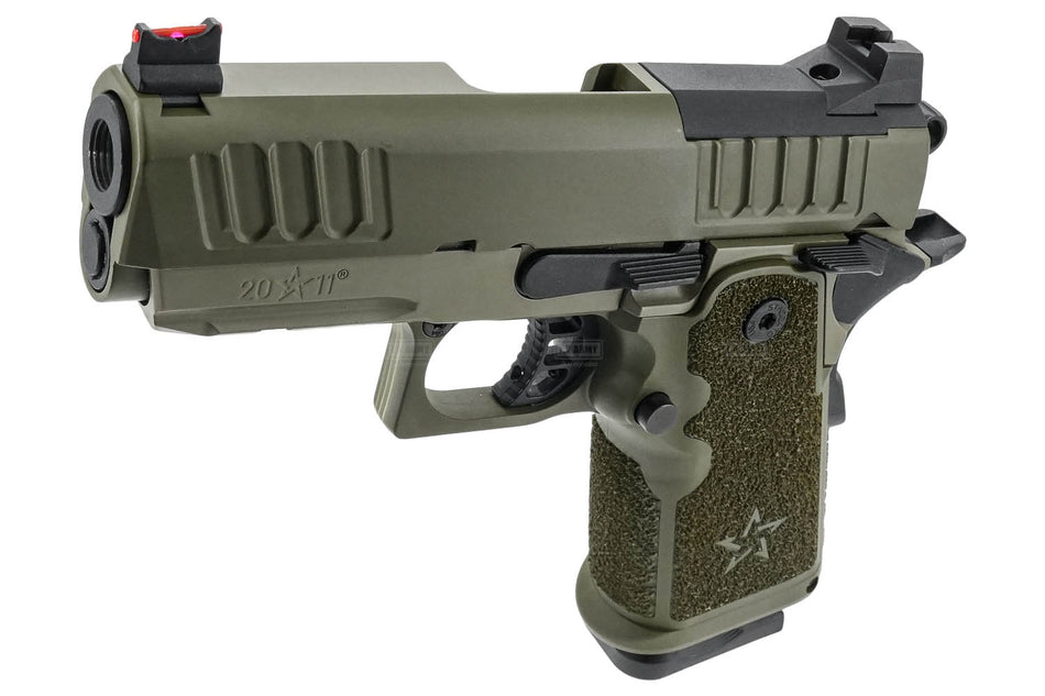 EMG Staccato Licensed CS 2011 Master Grip Hi-Capa GBB Pistol Airsoft ( by SAVIA ) ( Army Green )