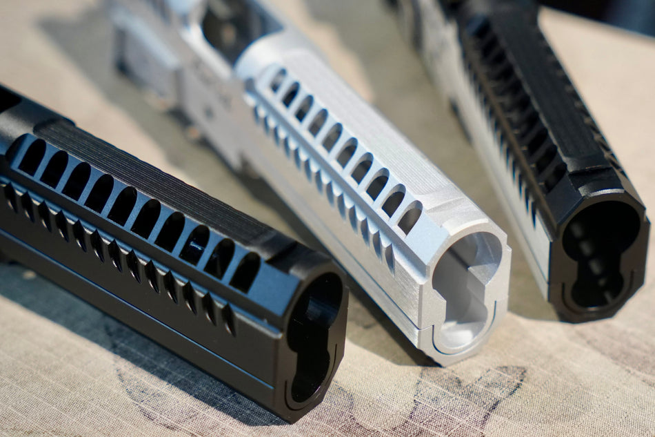 Gunsmith Bros Aluminum Limcat Style Multicuts 5" Optic Ready Slide w/ Long Dust Cover Frame Kit For Marui TM Hi-Capa GBBP Series
