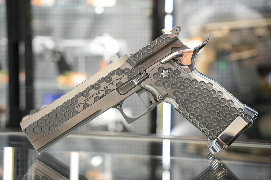 FPR Stainless SV INF Bees on Parade Honeycomb Style Optics Ready Hi-Capa GBB Pistol Airsoft