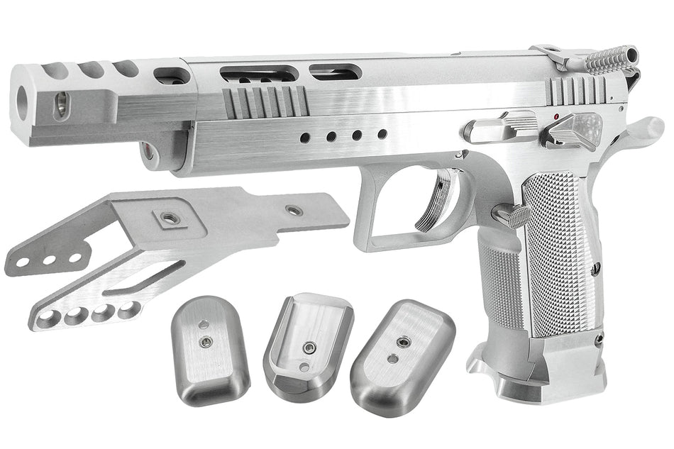 Gunsmith Bros GB01 TF Aluminum Open Racing GBB Pistol ( Silver Limited Edition )