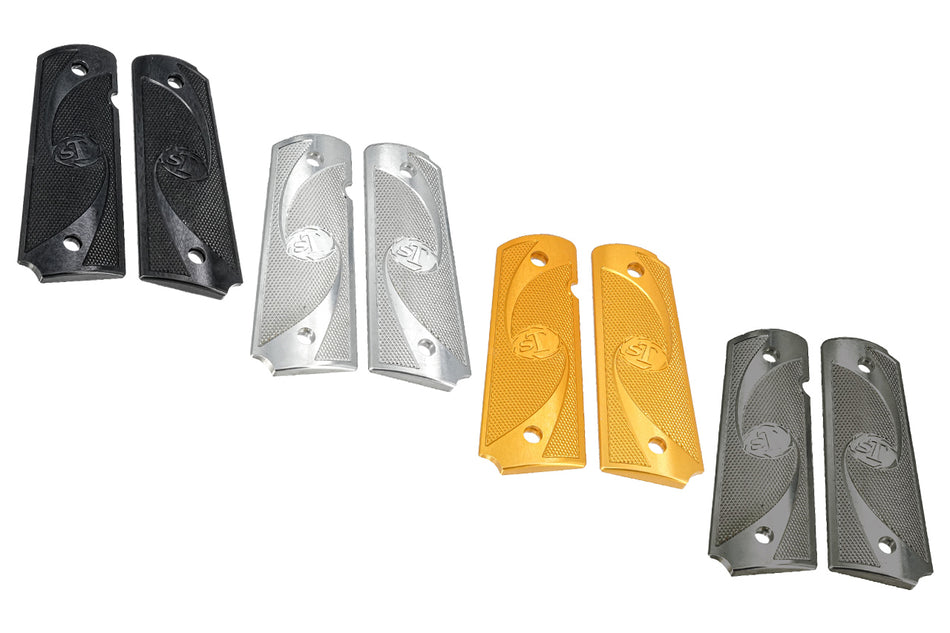 Gunsmith Bros CNC Aluminum STI Style Grip Panel Pieces For Marui TM 1911 GBBP Series