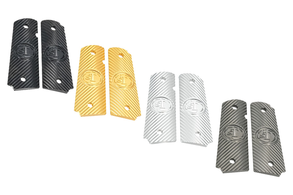 Gunsmith Bros CNC Aluminum STI Style Slope Type Grip Panel Pieces For Marui TM 1911 GBBP Series