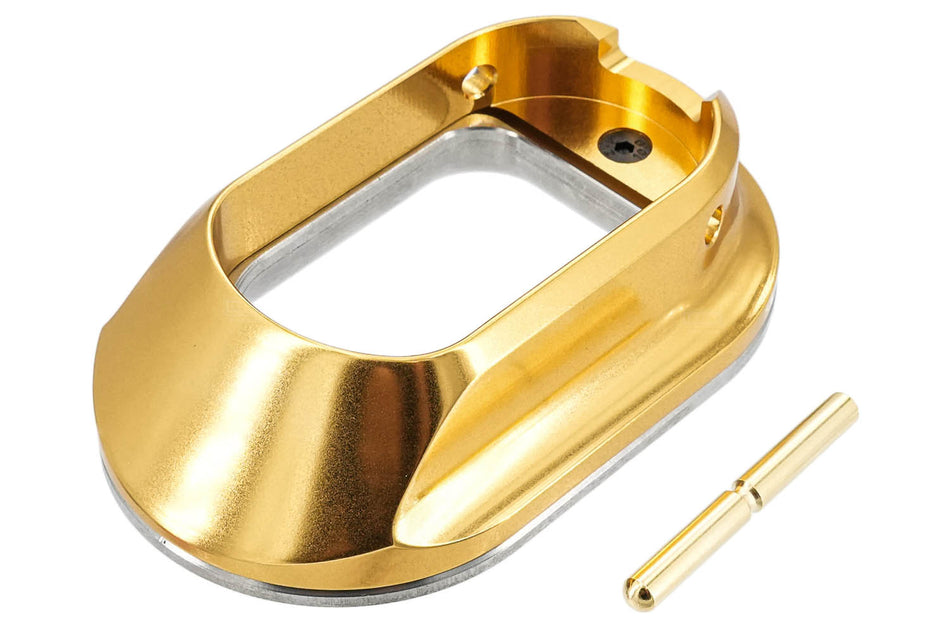 Gunsmith Bros CNC Aluminum LimCat Style Large Size Magwell Insert with Stainless Steel Base For Marui TM Hi-Capa GBBP Series ( For Aluminum Grip Only ) ( Gold )