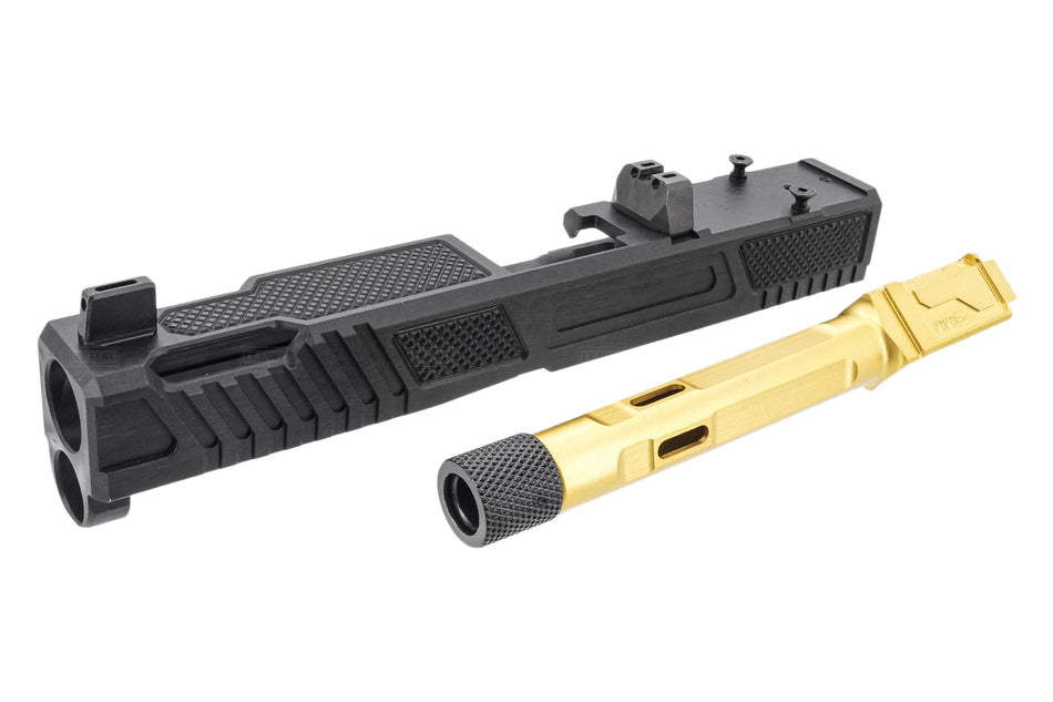 GUNDAY CNC Steel NE19 Style Slide Kit For Umarex / VFC Glock 19 G19X G45 Gen5 GBB Series ( Black ) ( G19 Gen 5 )