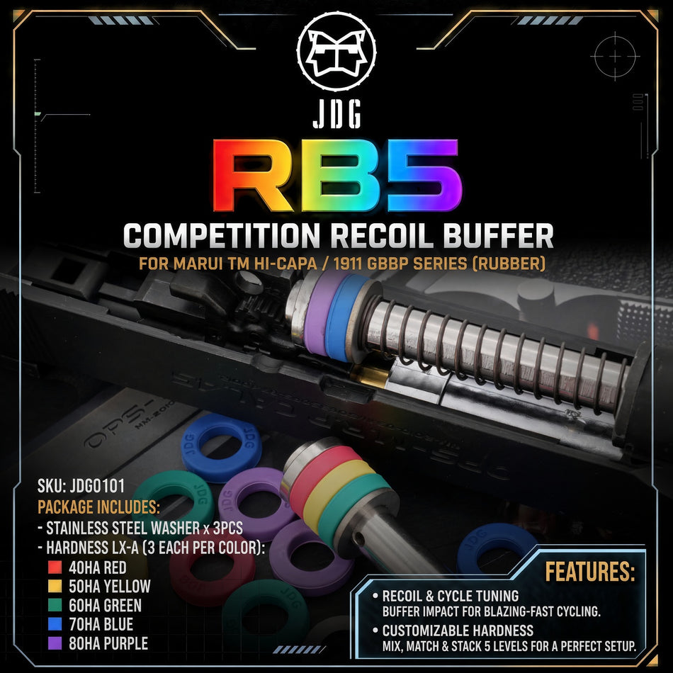 JDG RB5 Competition Recoil Buffer Set For Marui TM Hi-Capa / 1911 GBBP Series ( Rubber )