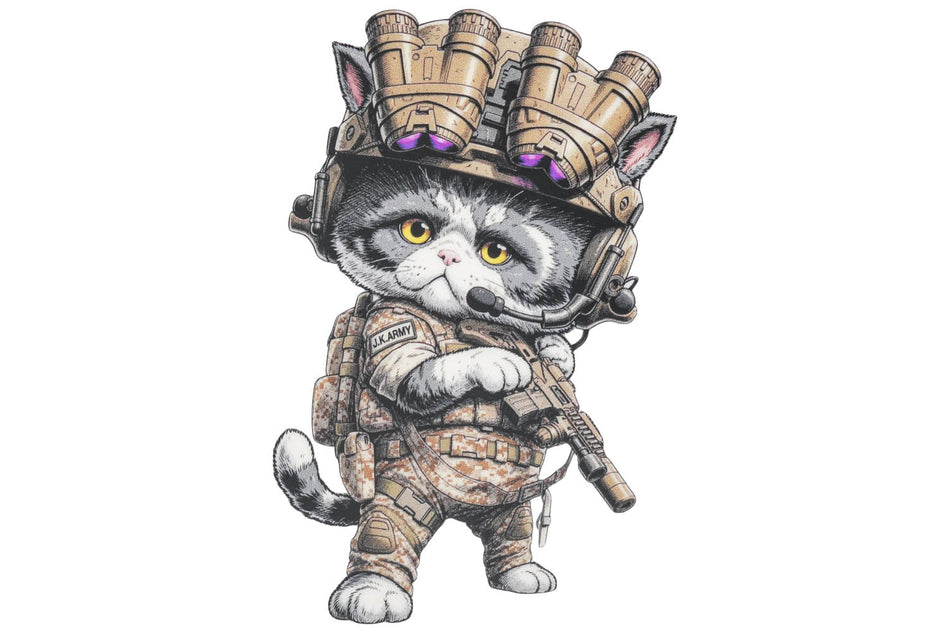 J.K.ARMY Prozi Cat Digital Desert Style UV DTF Sticker ( 2pcs/pack )  #jkarmycat #jkarmymeow #jkmeow