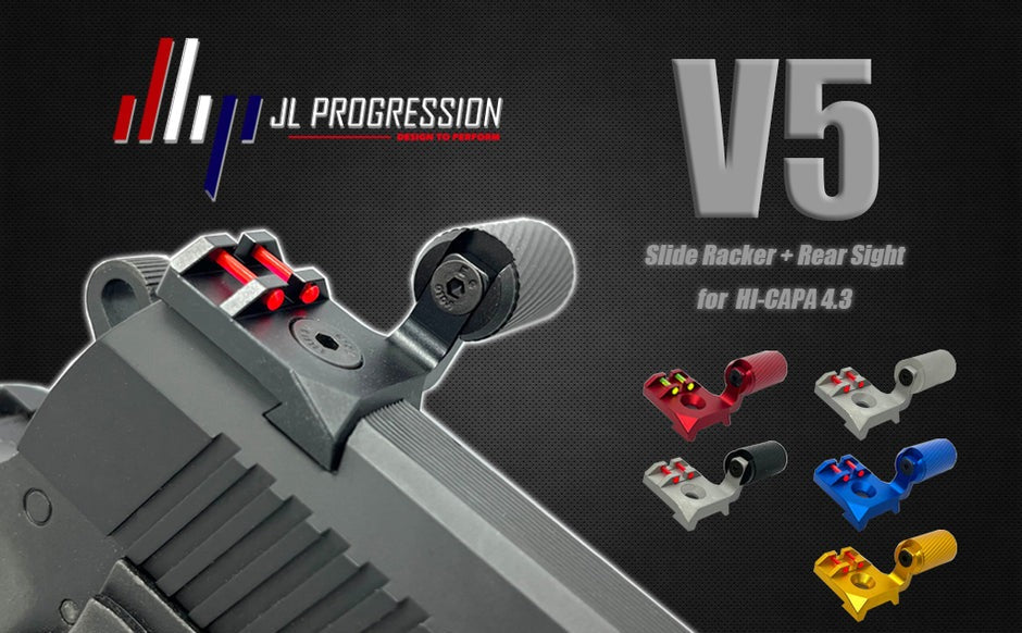 JLP Slide Racker V5 with Fiber Optic Rear Sight For Tokyo Marui TM Hi-Capa 4.3 GBBP Series