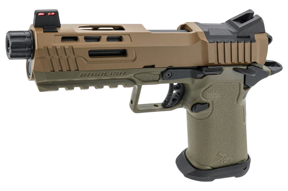 KIZUNA WORKS BSK43 GBB Pistol Airsoft ( Hi-Capa Style & GLK Series Magazine ) ( OD X DE Limited Edition )
