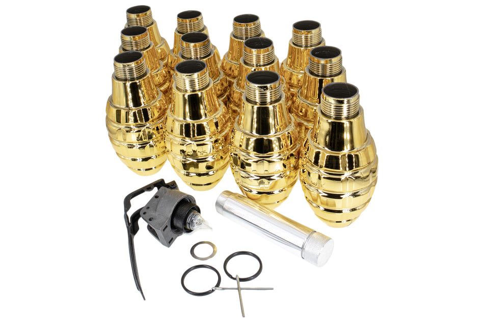APS Thunder B CO2 Sound Grenade Shocker 12pcs Shell Complete Set ( Gold Type ) ( Hakkotsu TB-12AGL )