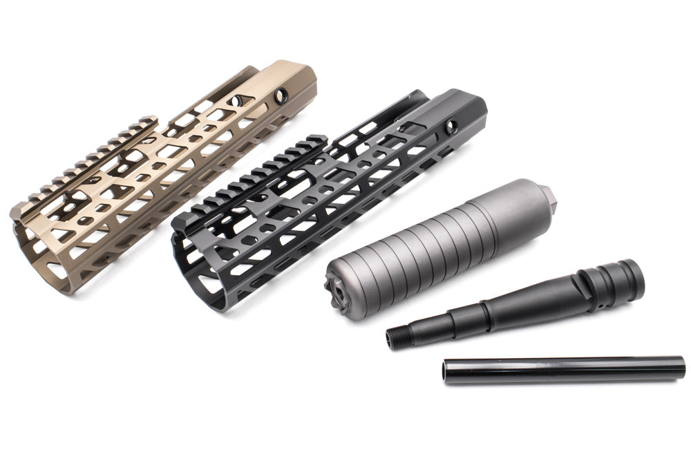 Artisan 10 Inch SUR300 Rail Handguard Set for SIG Airsoft MCX Virtus ( Black / DE )-DDC ( Desert Dirt Color )