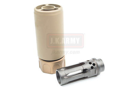 Artisan SF Style Muzzle Break with W Style Comp Flash Hider ( Black / Dark Earth ) ( 14mm CCW )-Dark Earth ( DE )