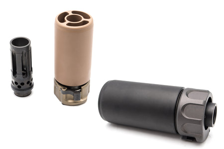 Artisan SF Style Muzzle Break with W Style Comp Flash Hider ( Black / Dark Earth ) ( 14mm CCW )-Dark Earth ( DE )