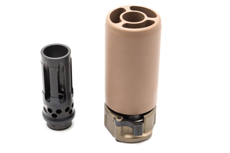 Artisan SF Style Muzzle Break with W Style Comp Flash Hider ( Black / Dark Earth ) ( 14mm CCW )-Dark Earth ( DE )