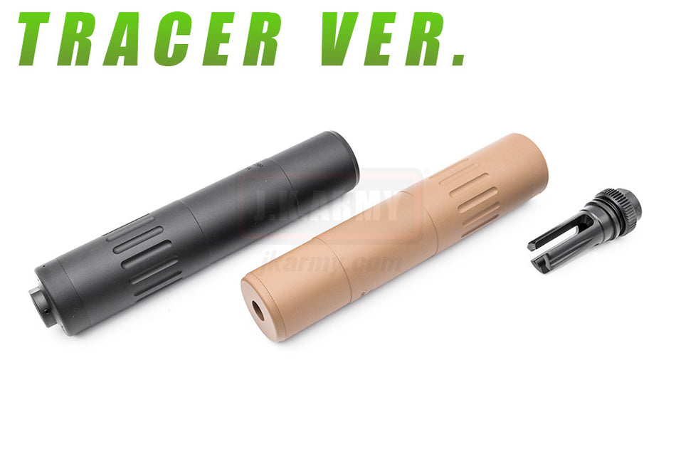 ARTISAN M4 2000 Style Dummy Barrel Extension with Flash Hider 14mm CCW + AT2000R Tracer Unit ( BK / DE )-Dark Earth ( DE )
