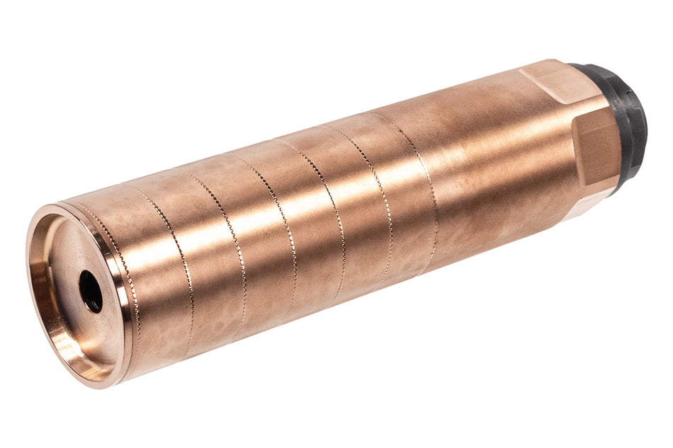 Airsoft Artisan CNC Steel REX MG7 Style Airsoft Barrel Extension with 14mm CCW 3 Prong Flash Hider