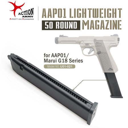 Action Army Lightweight 50 Rds Gas Magazine for AAP01 / TM Marui G18C ( For AAP-01 / TM / WE AW / KJ G Model Spec ) ( Long Mag )