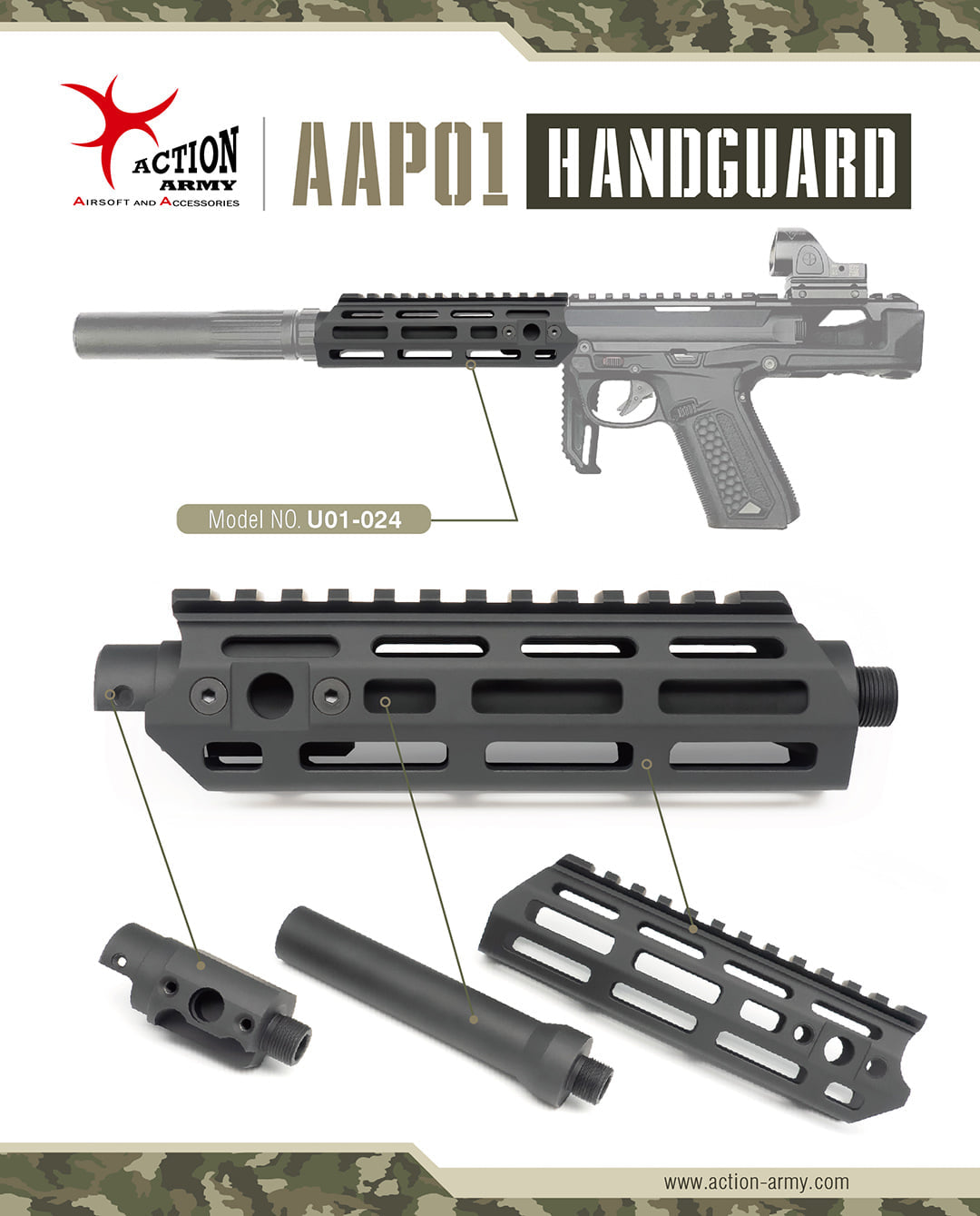 Action Army AAP01 M-LOK Rail Handguard ( AAP-01 )