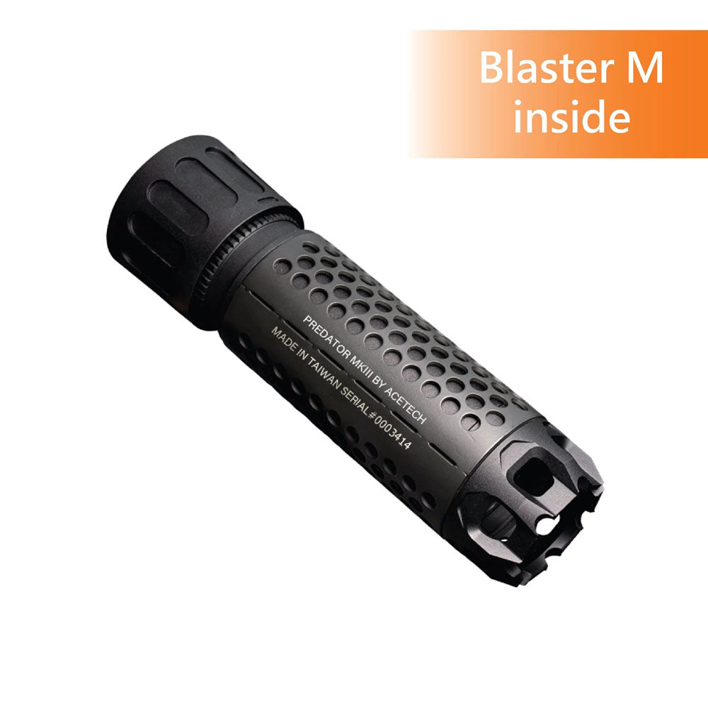 Acetech Predator MKIII Dummy Suppressor M14 CCW with Blaster M Tracer Inside ( Black ) ( Flame Effect )