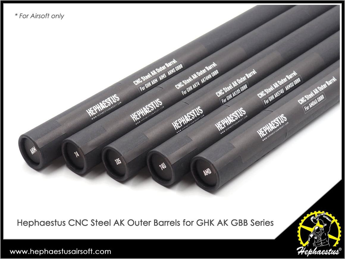 Hephaestus CNC Steel AK Outer Barrel for GHK AK GBB Series ( AKM / AIMS / AKMS / AK74 / AK74M / AK105 / AKS74U / AMD-65 )-Hephaestus AMD-65