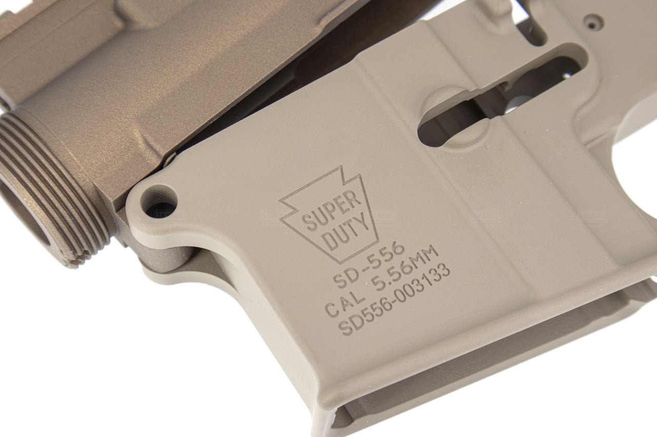 Angry Gun Cerakote CNC Upper & Lower Receiver ( Semi Version ) for Marui TM M4 MWS / MTR GBBR - GEI Style ( Burnt Bronze & Magpul FDE )