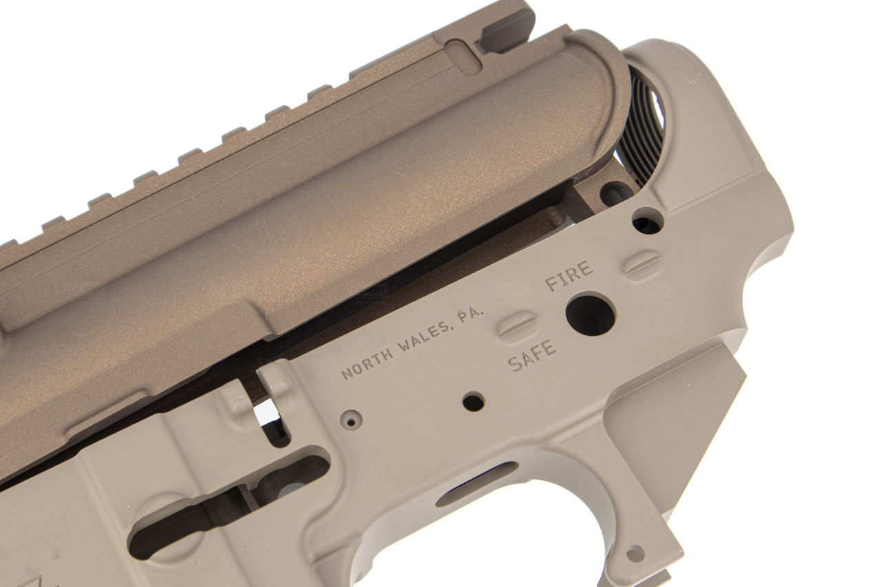 Angry Gun Cerakote CNC Upper & Lower Receiver ( Semi Version ) for Marui TM M4 MWS / MTR GBBR - GEI Style ( Burnt Bronze & Magpul FDE )