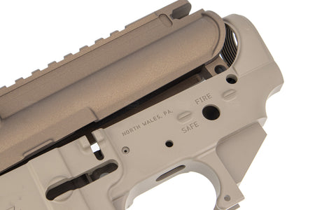 Angry Gun Cerakote CNC Upper & Lower Receiver ( Semi Version ) for Marui TM M4 MWS / MTR GBBR - GEI Style ( Burnt Bronze & Magpul FDE )