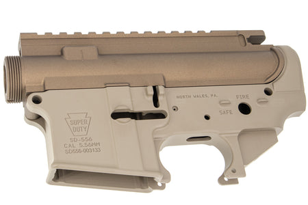 Angry Gun Cerakote CNC Upper & Lower Receiver ( Semi Version ) for Marui TM M4 MWS / MTR GBBR - GEI Style ( Burnt Bronze & Magpul FDE )