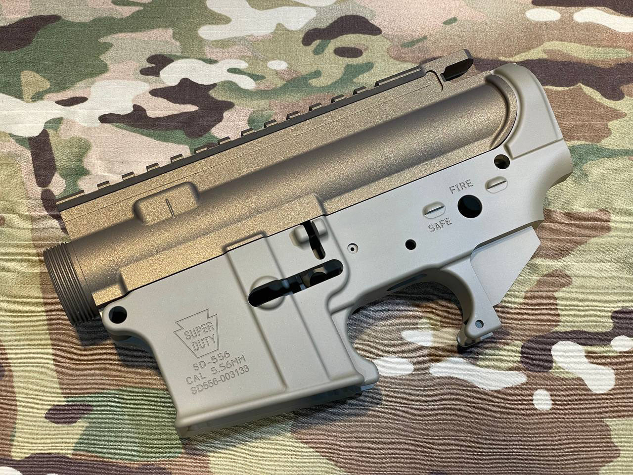 Angry Gun Cerakote CNC Upper & Lower Receiver ( Semi Version ) for Marui TM M4 MWS / MTR GBBR - GEI Style ( Burnt Bronze & Magpul FDE )