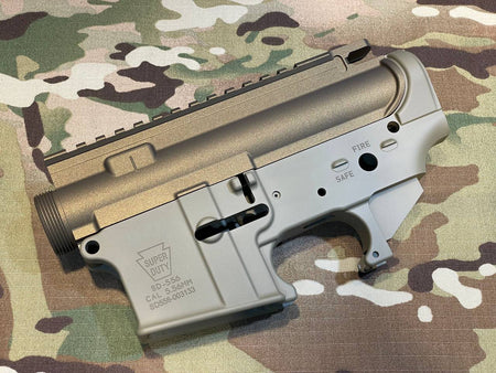 Angry Gun Cerakote CNC Upper & Lower Receiver ( Semi Version ) for Marui TM M4 MWS / MTR GBBR - GEI Style ( Burnt Bronze & Magpul FDE )