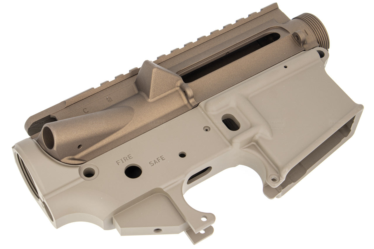 Angry Gun Cerakote CNC Upper & Lower Receiver ( Semi Version ) for Marui TM M4 MWS / MTR GBBR - GEI Style ( Burnt Bronze & Magpul FDE )