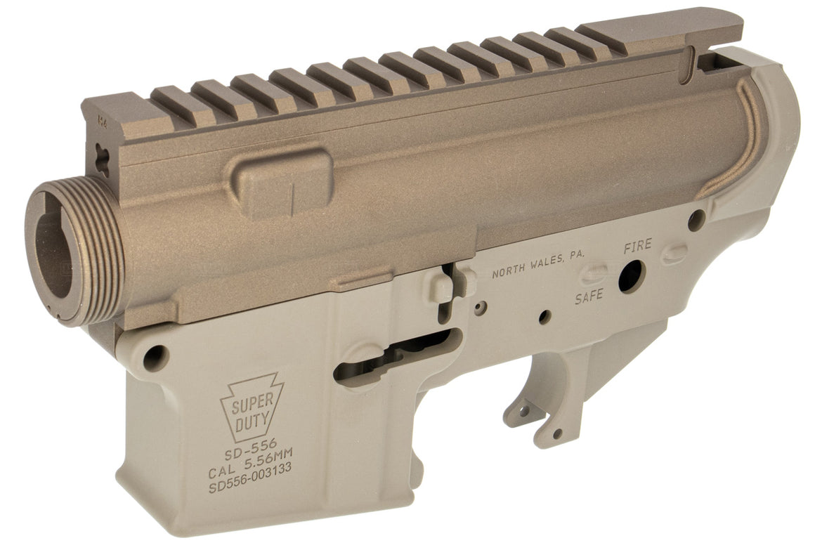 Angry Gun Cerakote CNC Upper & Lower Receiver ( Semi Version ) for Marui TM M4 MWS / MTR GBBR - GEI Style ( Burnt Bronze & Magpul FDE )