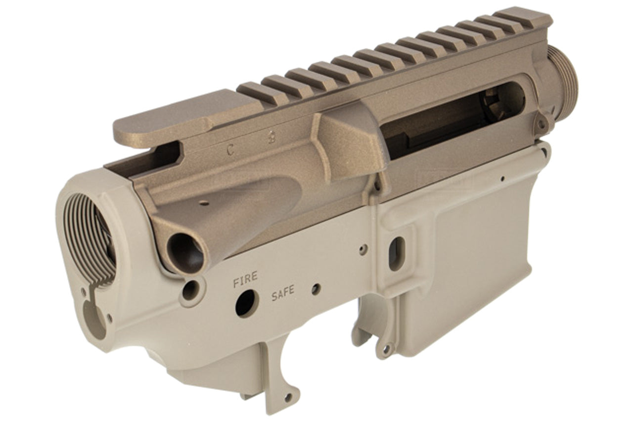 Angry Gun Cerakote CNC Upper & Lower Receiver ( Semi Version ) for Marui TM M4 MWS / MTR GBBR - GEI Style ( Burnt Bronze & Magpul FDE )