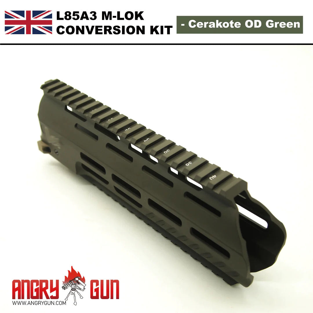 Angry Gun L85A3 M-LOK Conversion Kit For G&G L85 AEG / ICS / WE L85 GBBR ( Cerakote OD Green ) -ICS AEG